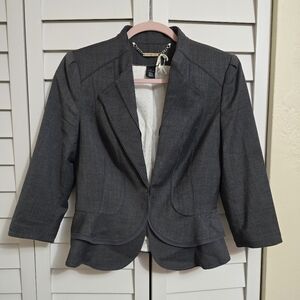 White House Black Market Mixed Media Pepolum Blazer